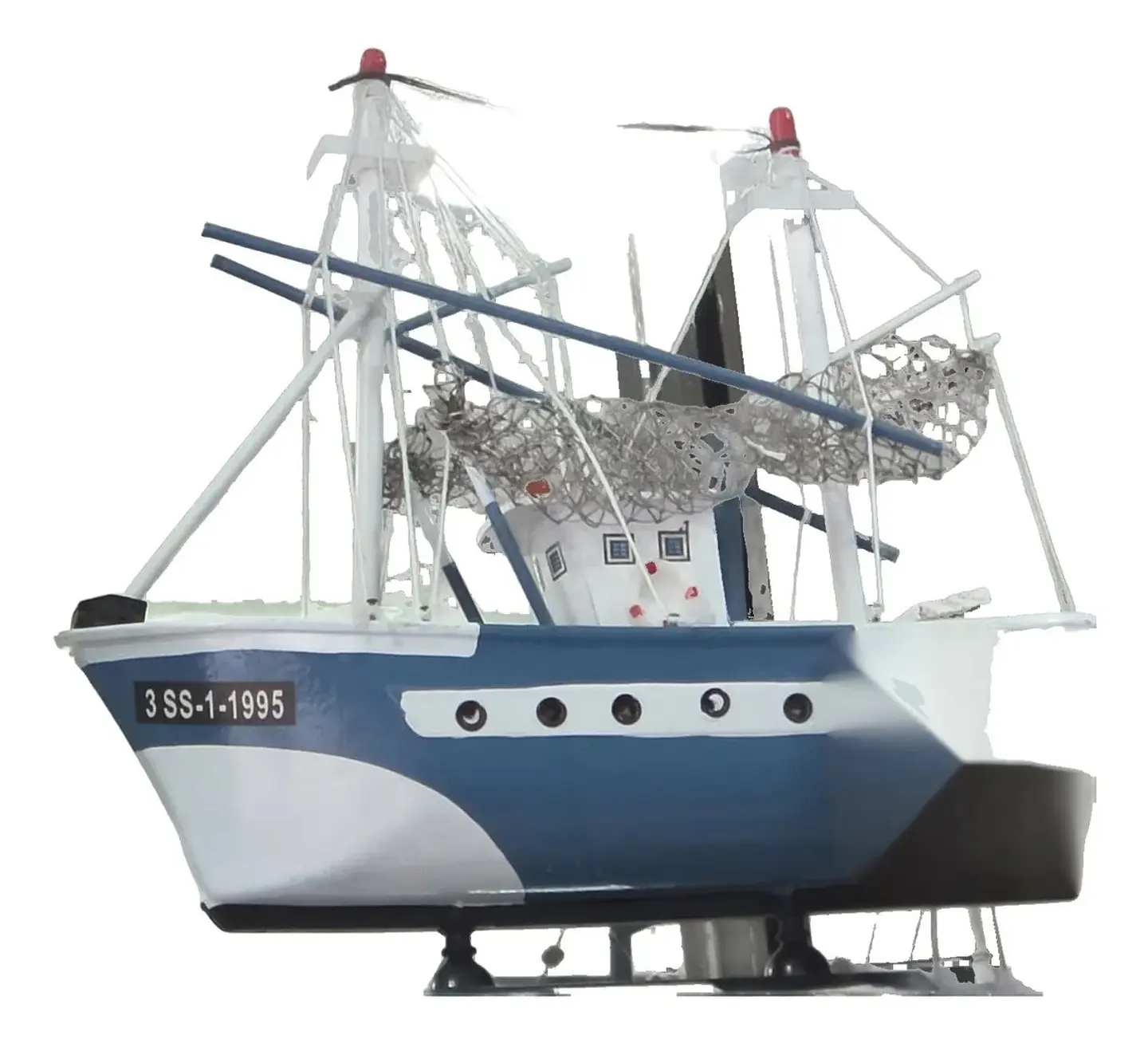 Barco Pesquero De Madera Decorativo Réplica Náutica Regalo 8