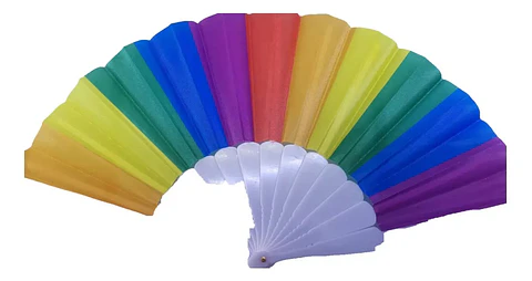 Pack 12 Abanicos Arcoíris Radial Plegables Fiesta Evento