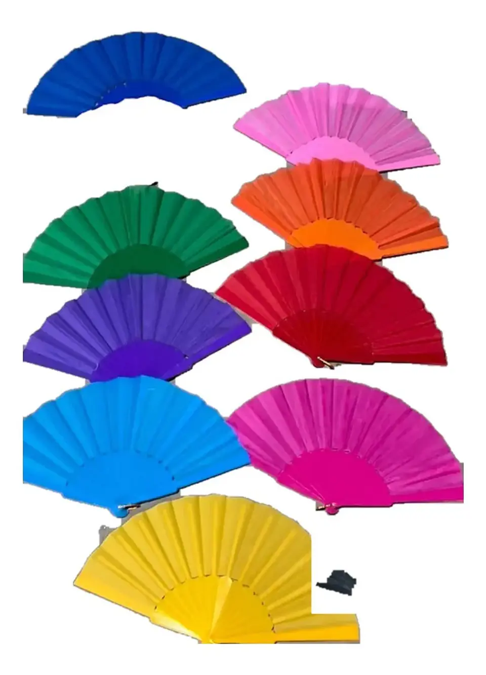 Pack 12 Abanicos Plegables Colores Lisos Surtidos Evento 1