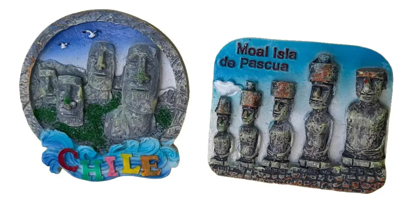 Pack 12 Imanes Souvenir Chile Resina Relieve Motivo Marino 4