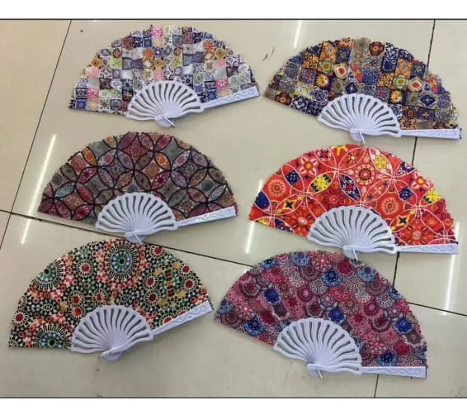 Pack 12 Abanicos Diseño Mandala Azulejo Surtidos Fiesta 2