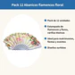 Pack 12 Abanicos Flamencos Floral Surtidos Matrimonio - Miniatura 2