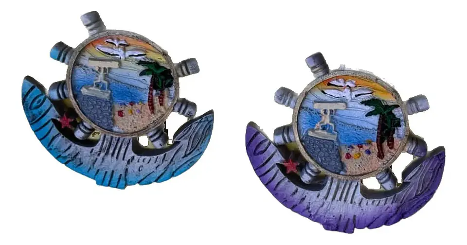 Pack 12 Imanes Souvenir Chile Resina Relieve Motivo Marino 7