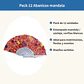 Pack 12 Abanicos Diseño Mandala Azulejo Surtidos Fiesta - Miniatura 3