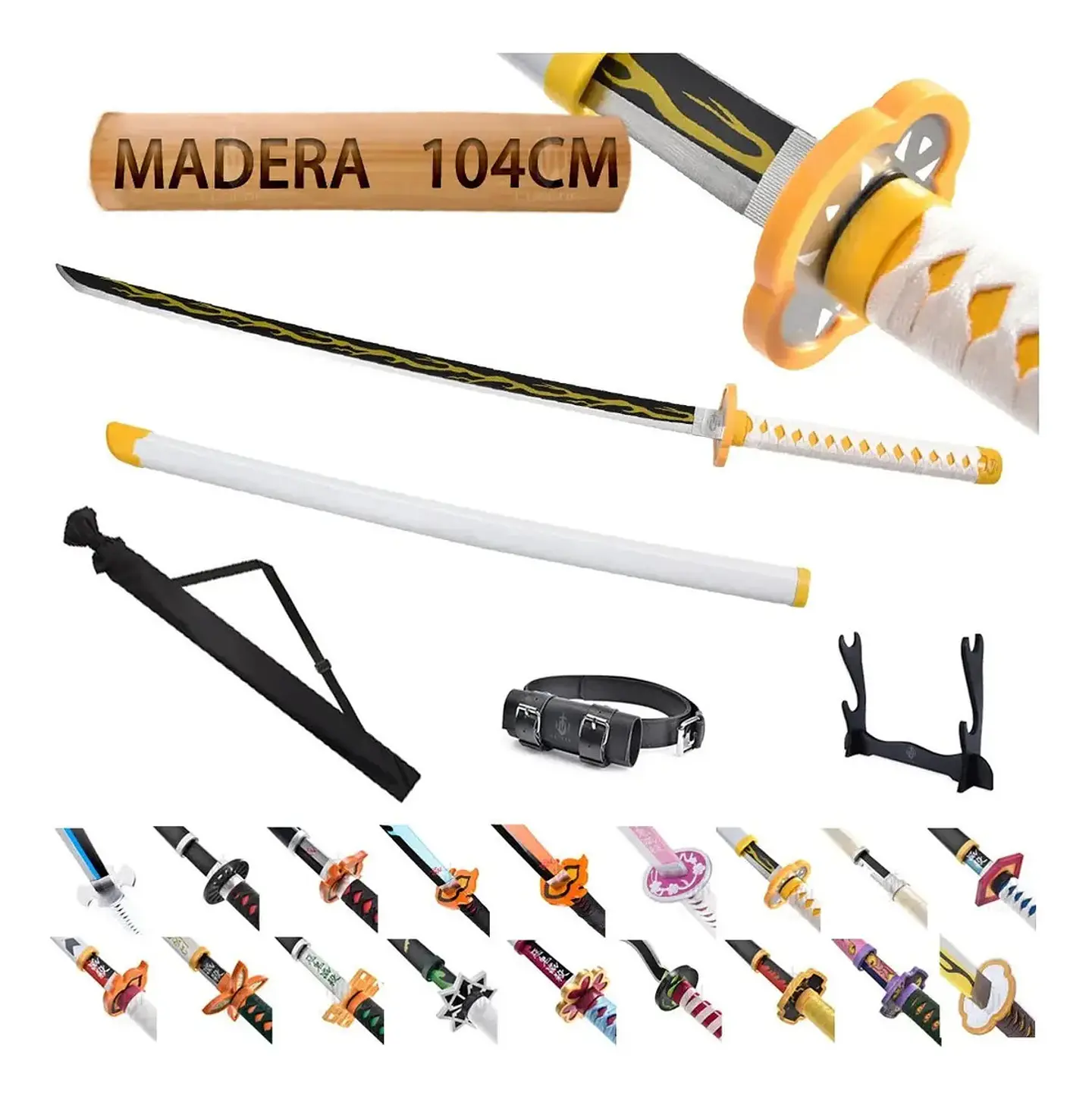Katana Demon Slayer Madera 104 Cm Réplica Cosplay Con Funda 2