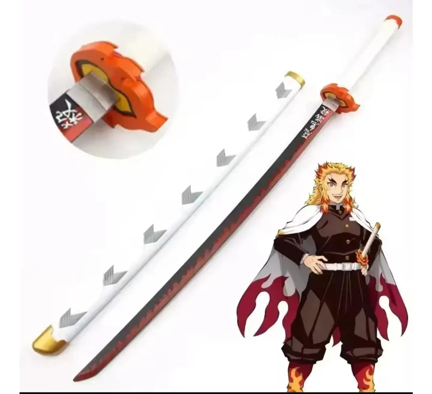 Katana Demon Slayer Madera 104 Cm Réplica Cosplay Con Funda 6