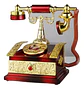 Caja Musical Teléfono Antiguo Rojo Dorado Vintage Regalo - Miniatura 1
