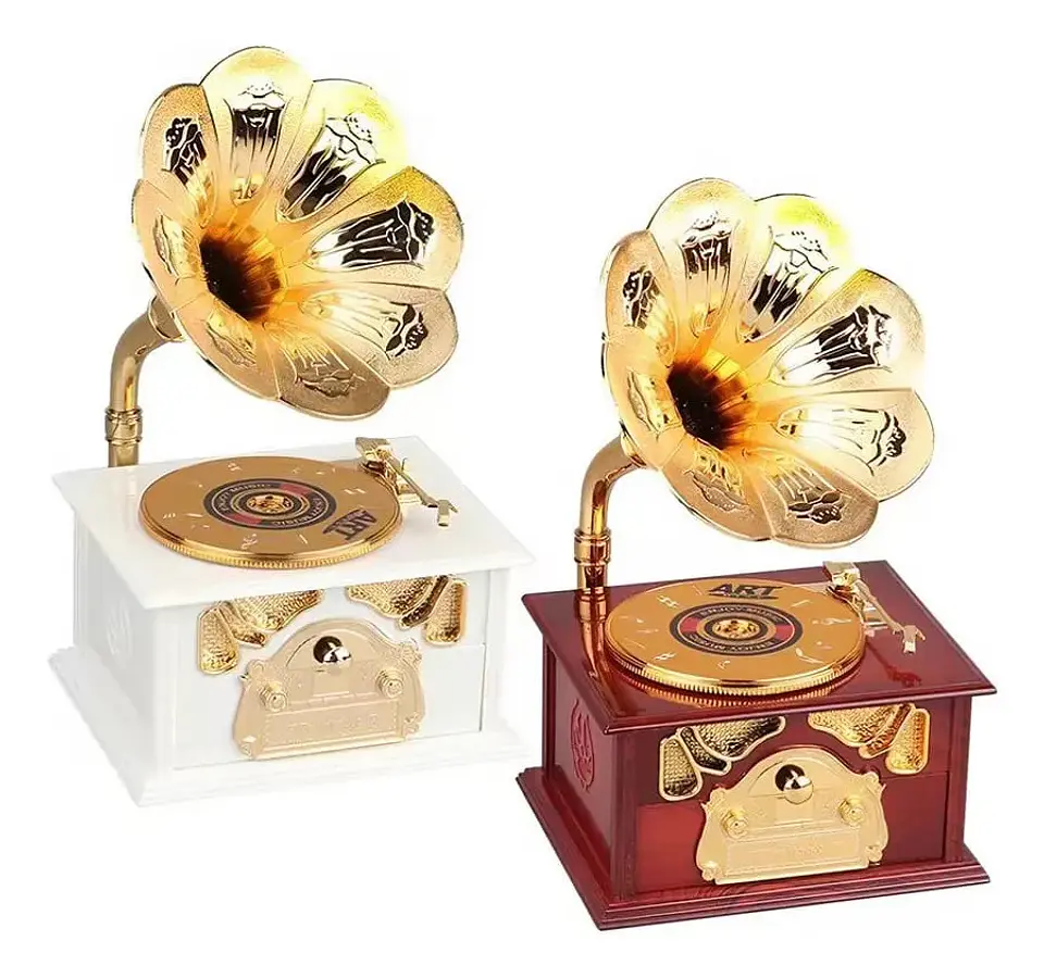 Caja Musical Gramófono Vintage Retro Decorativa Regalo 2