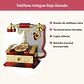 Caja Musical Teléfono Antiguo Rojo Dorado Vintage Regalo - Miniatura 2