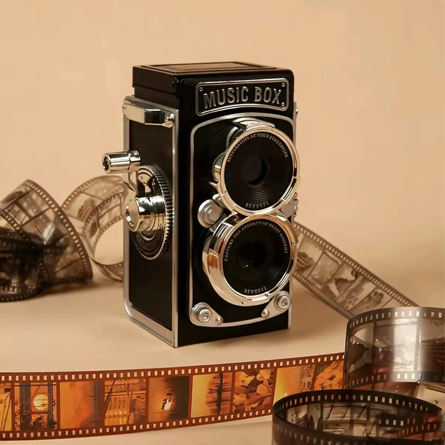 Caja Musical Cámara Fotográfica Retro Vintage Decorativa 2