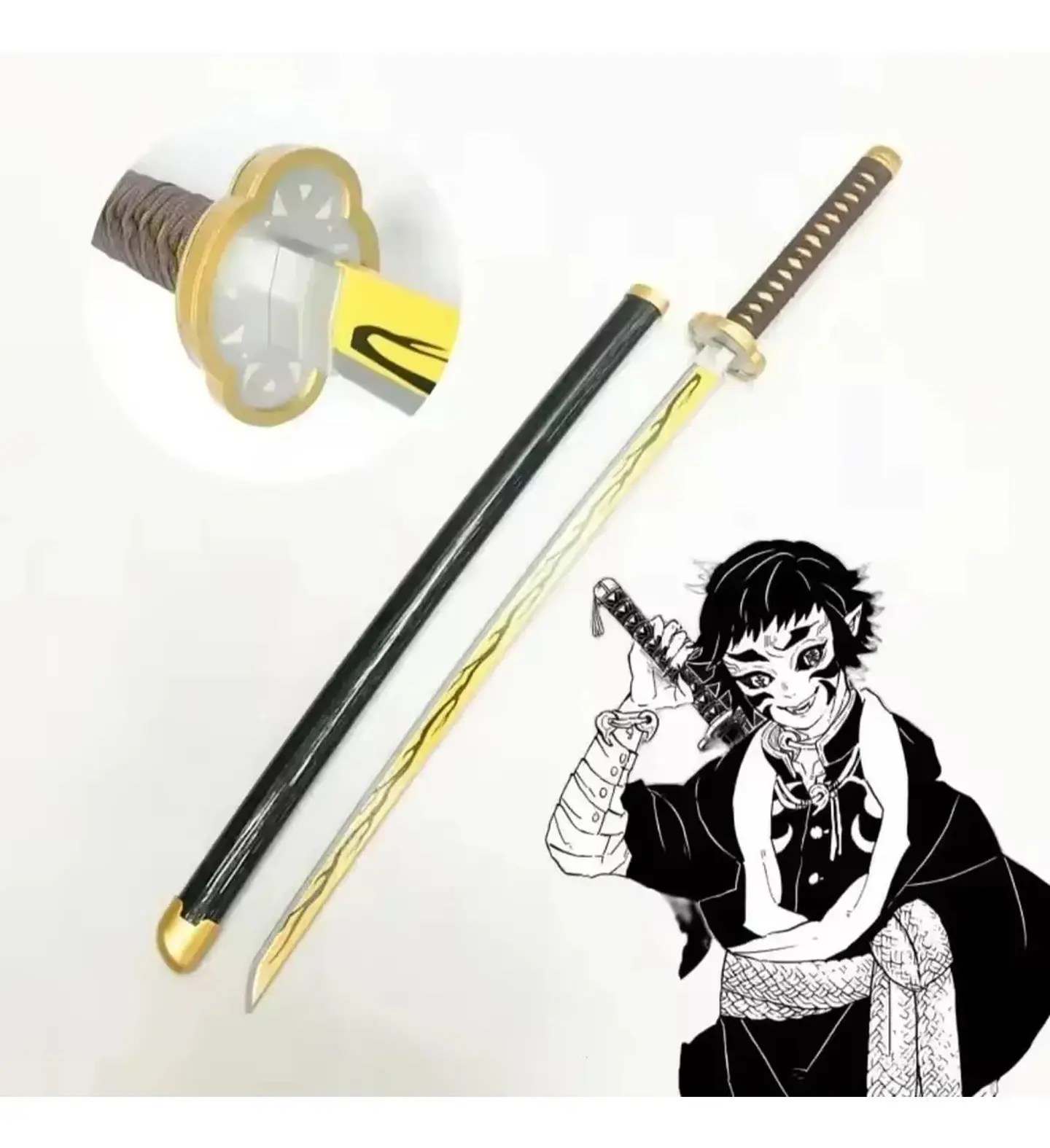 Katana Demon Slayer Madera 104 Cm Réplica Cosplay Con Funda 9