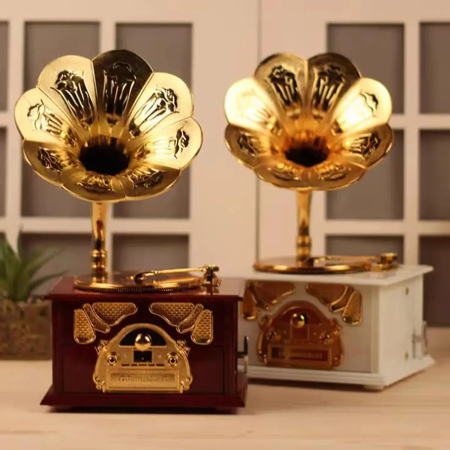 Caja Musical Gramófono Vintage Retro Decorativa Regalo 5