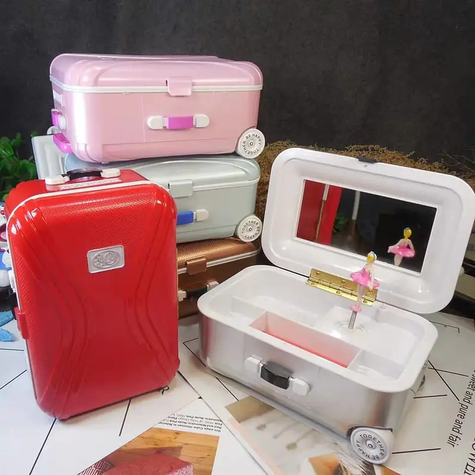 Joyero Musical Maleta De Viaje Con Bailarina Y Espejo Niña 3