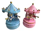 Caja Musical Carrusel Caballitos Rosado Celeste Regalo - Miniatura 2