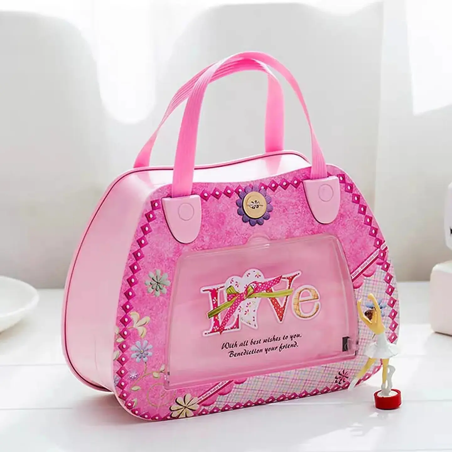Joyero Musical Cartera Rosada Con Luces Espejo Bailarina 3