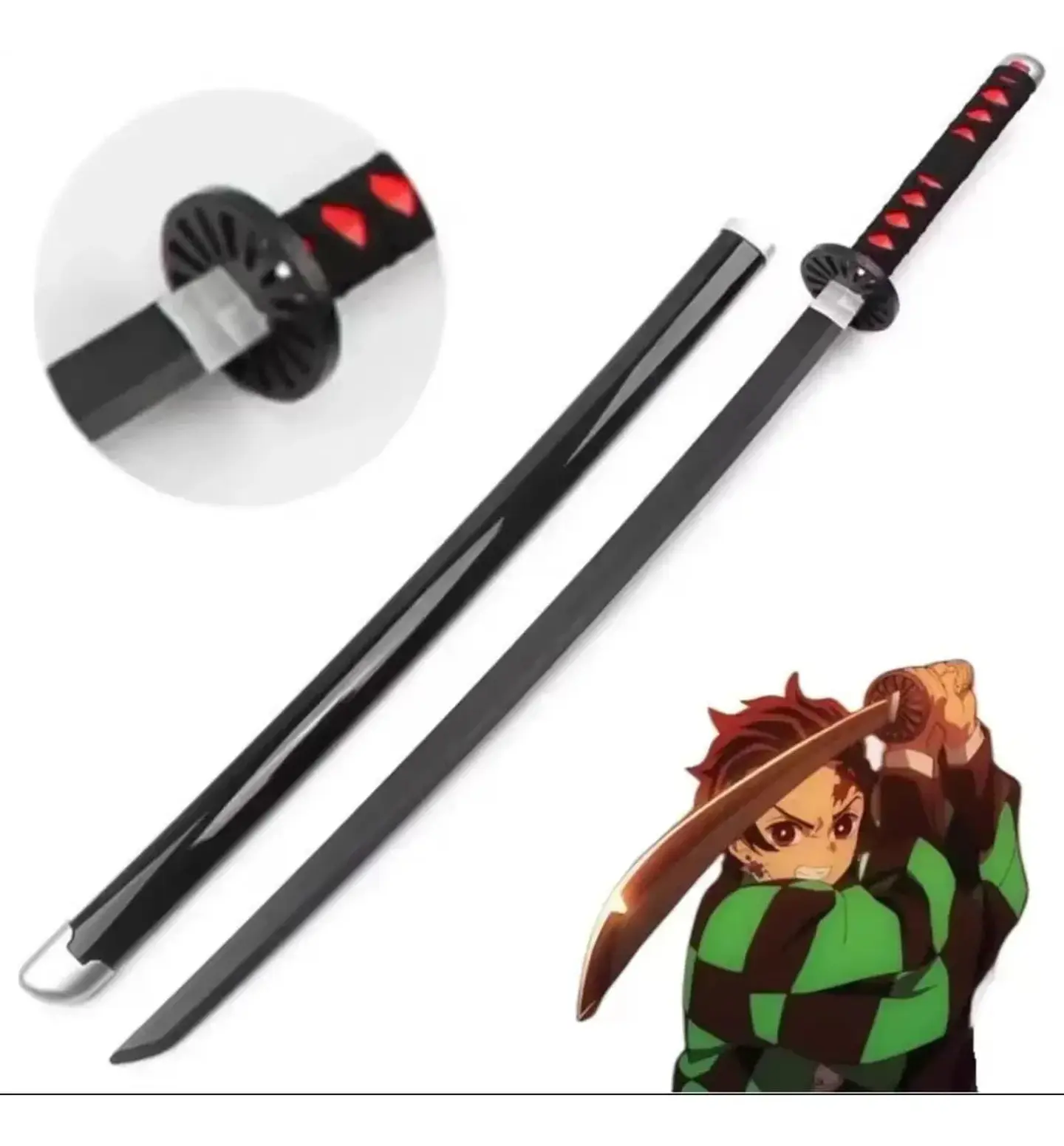 Katana Demon Slayer Madera 104 Cm Réplica Cosplay Con Funda 17