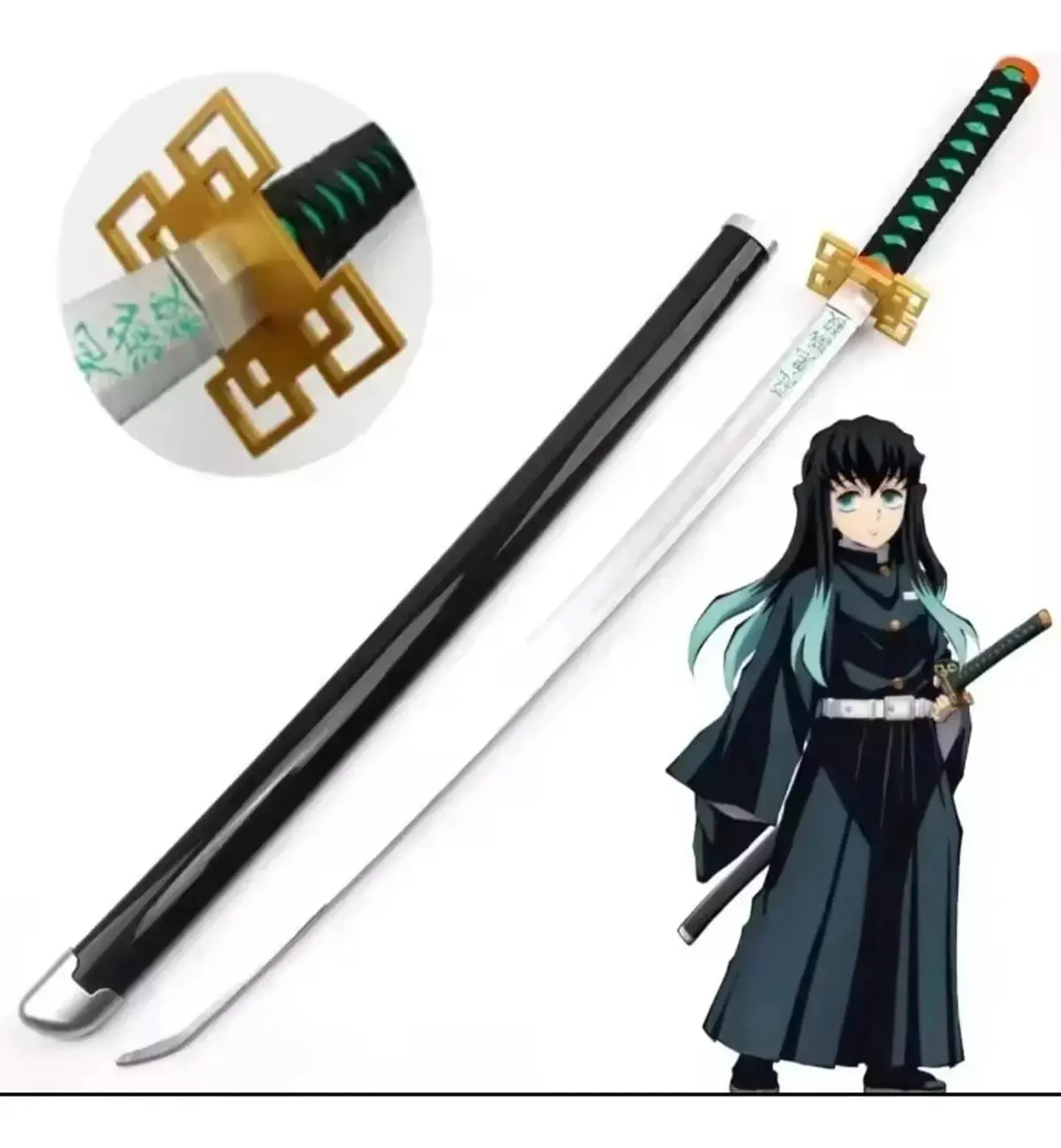 Katana Demon Slayer Madera 104 Cm Réplica Cosplay Con Funda 22