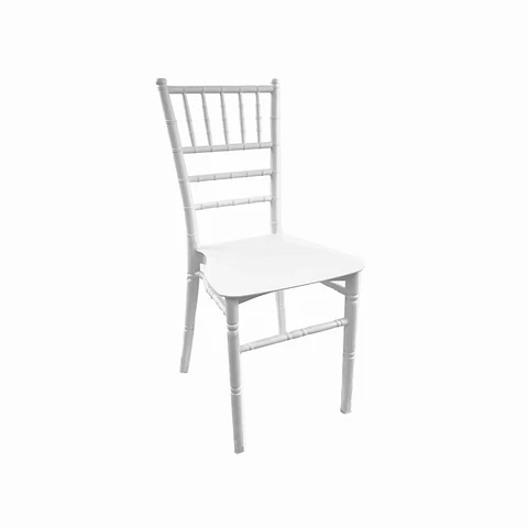 Silla Chiavari de Polipropileno Blanca – Apilable, Resistente para Eventos (Sin Cojín)