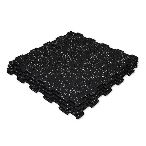 Piso Gym Caucho EPDM 1x1 m 8 mm Negro/Blanco