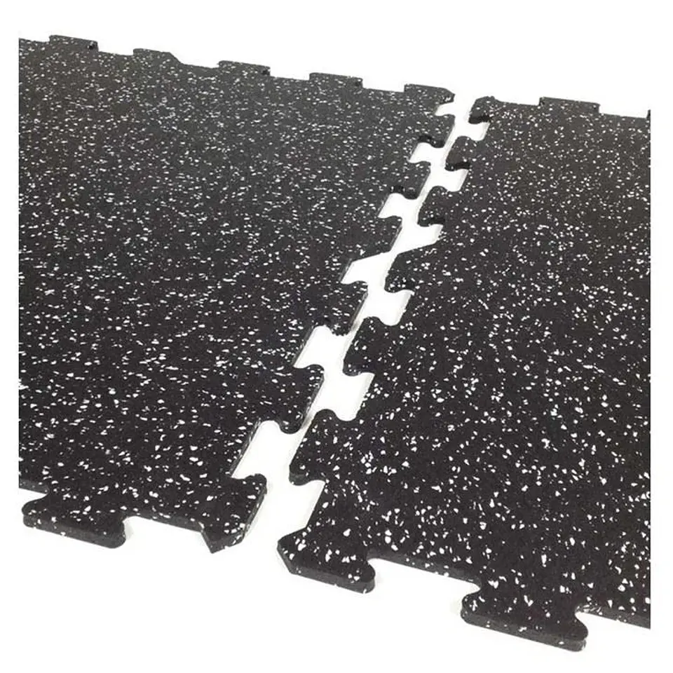 Piso Gym Caucho EPDM 1x1 m 8 mm Negro/Blanco 2