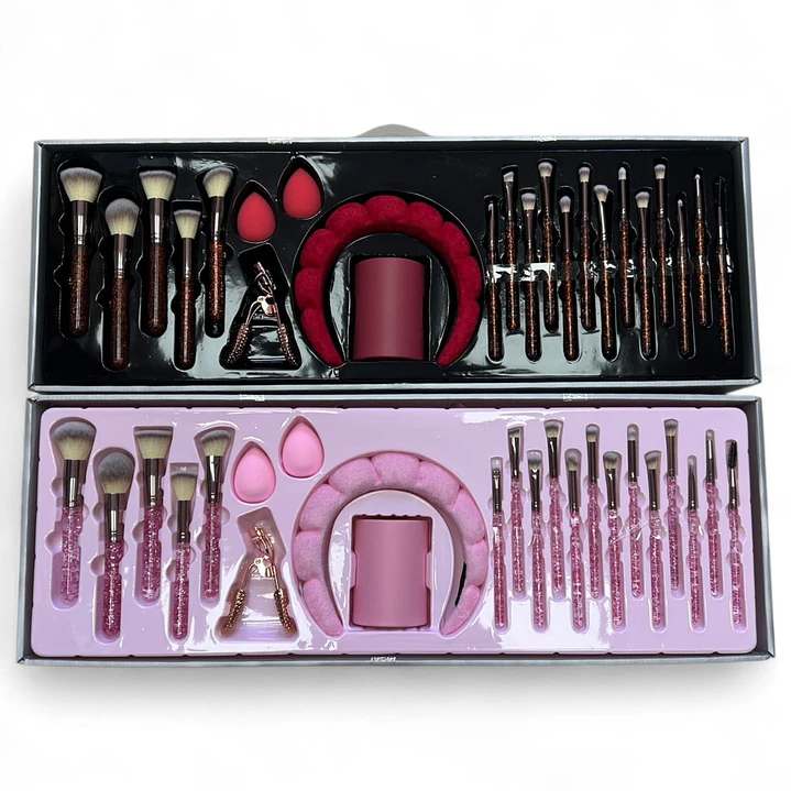 Embalaje 12 Set de Brochas de Maquillaje y Skin Care de 23 Piezas Rosado Producto Viral 2