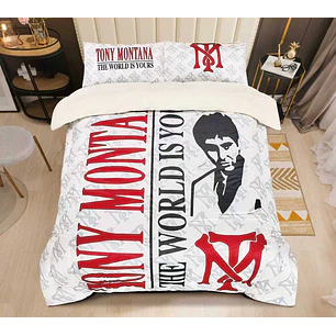 Plumon Original Tony Montana 2 Plazas-Incluye fundas