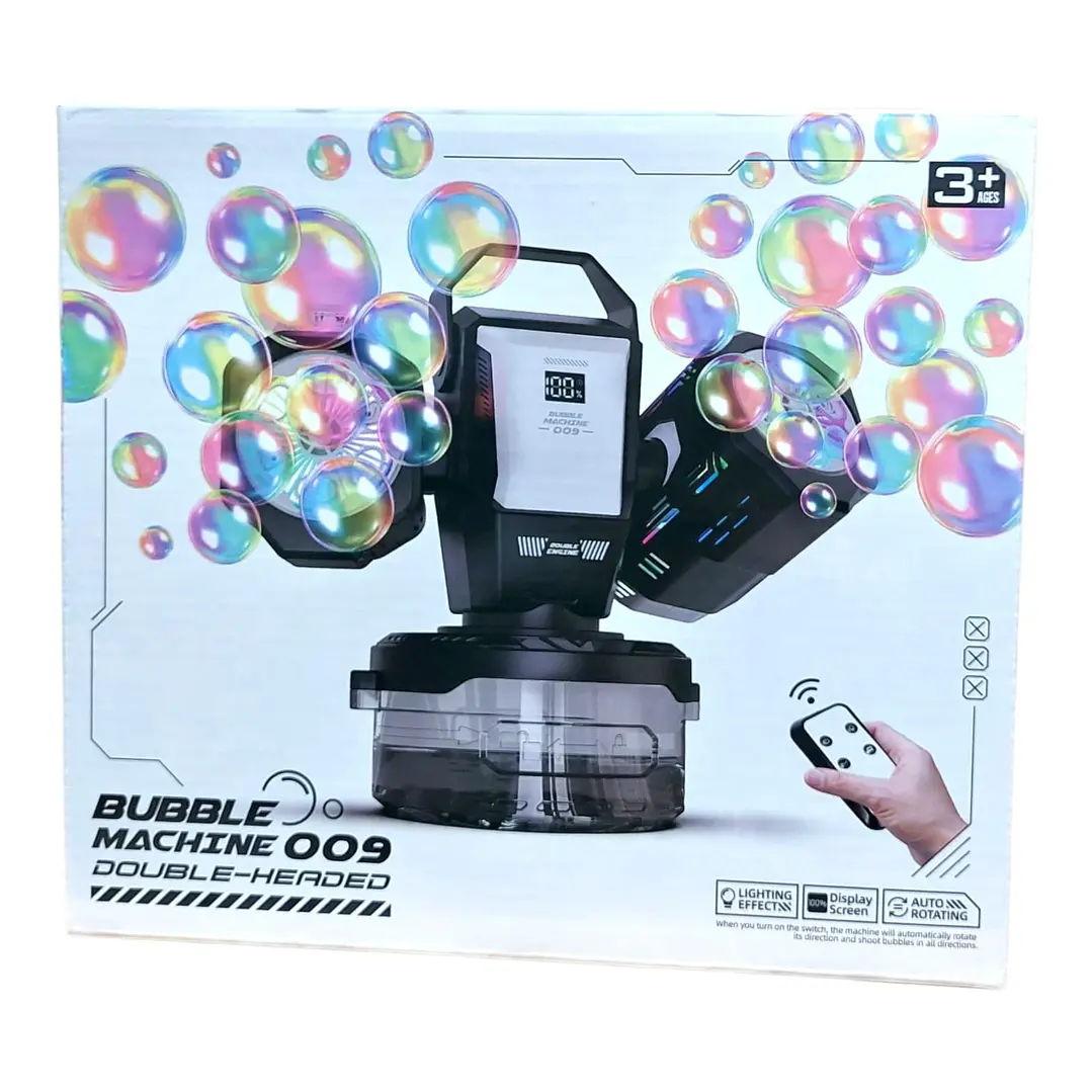 Máquina De Burbujas Recargable Rgb 180° Con Control 1