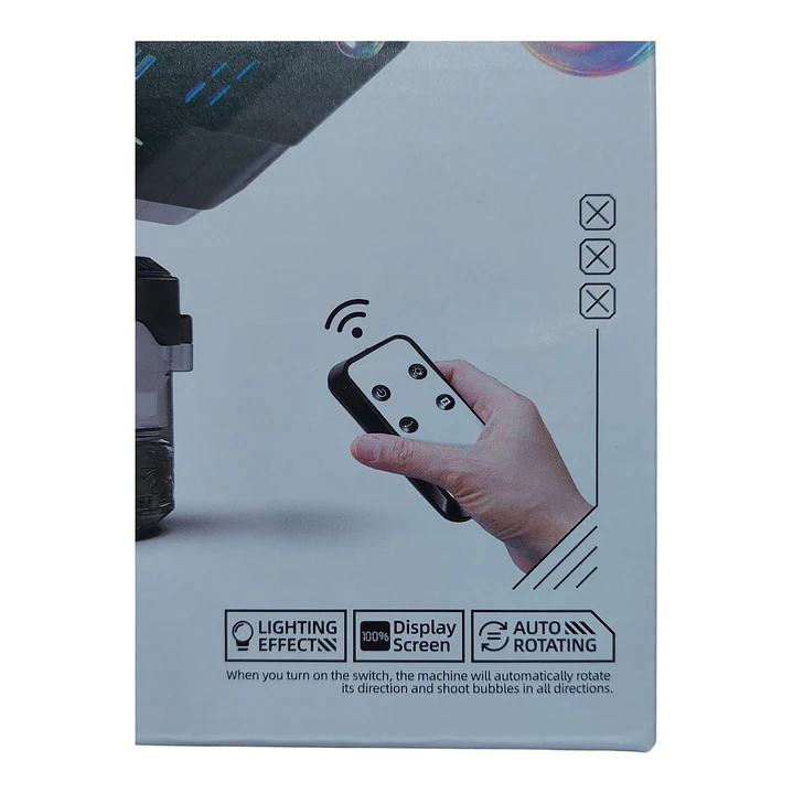 Máquina De Burbujas Recargable Rgb 180° Con Control 6