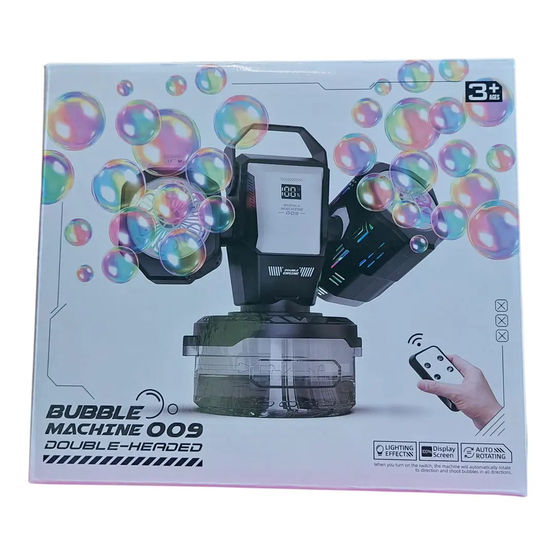 Máquina De Burbujas Recargable Rgb 180° Con Control 9