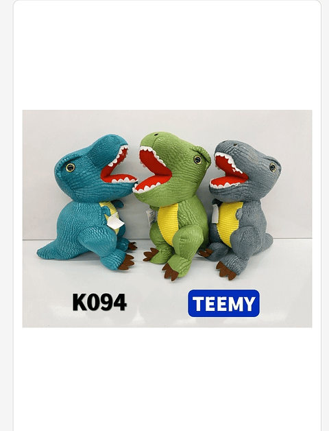 PELUCHE DINOSAURIO 35 CM, PRECIO PUBLICADO ES AL POR MAYOR Y DEBEN SER 3 UNIDADES DEL MISMO  (K094)
