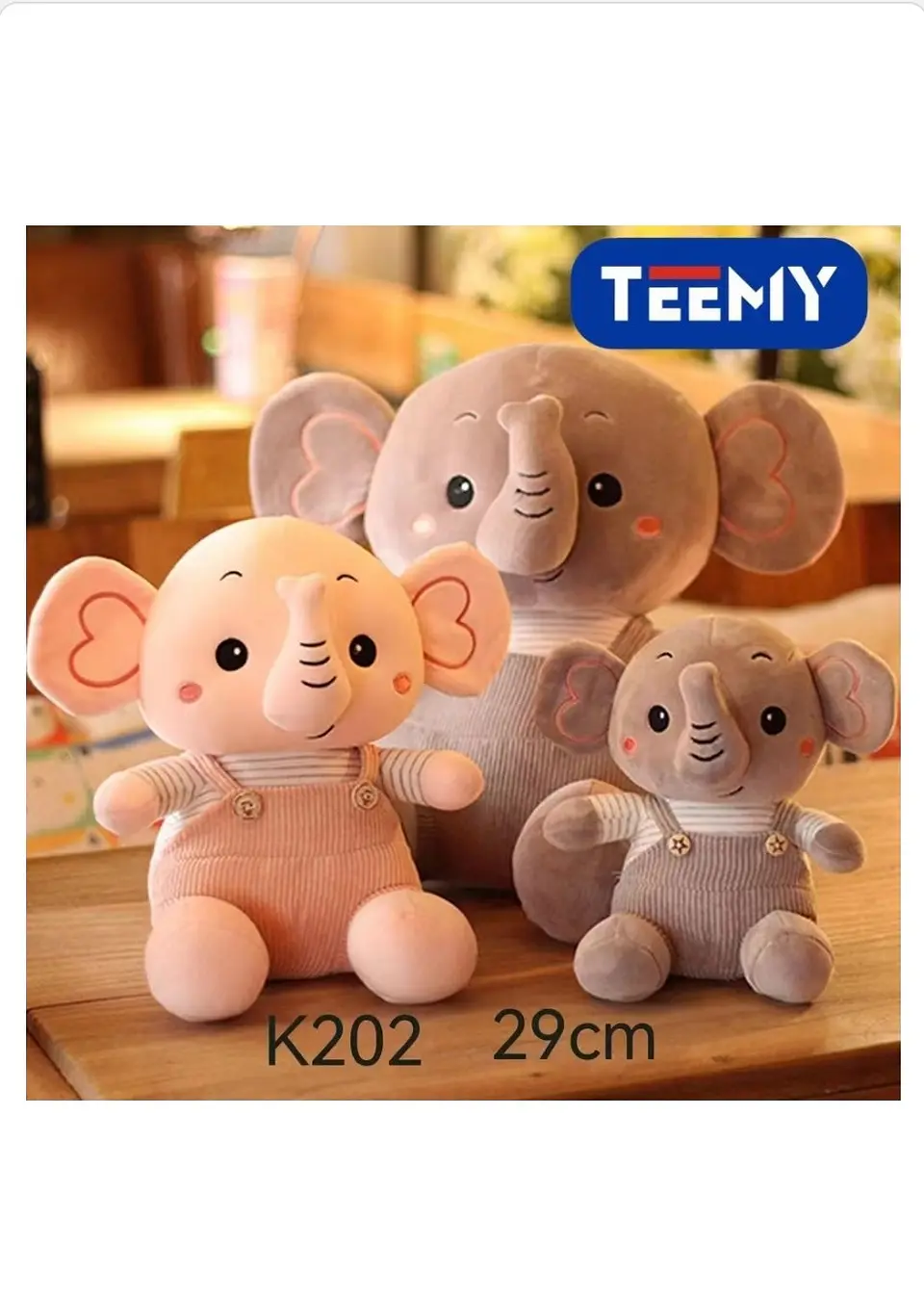 PELUCHE ELEFANTE 29cm , 3 DEL MISMO POR MAYOR  (K202) 1