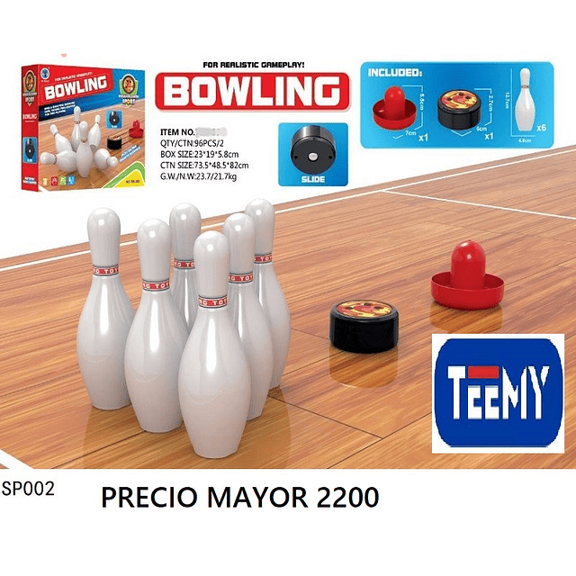 JUEGO BOWLING, PRECIO PUBLICADO ES AL POR MAYOR Y DEBEN SER 4 UNIDADES DEL MISMO 