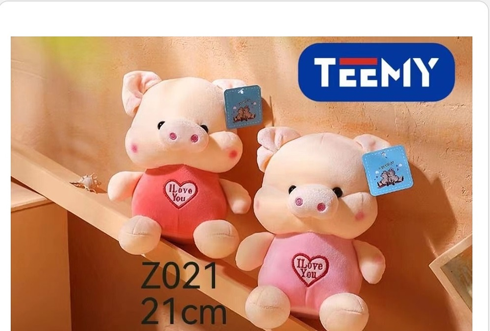 PELUCHE CHANCHITO 21cm, PRECIO PUBLICADO ES AL POR MAYOR Y DEBEN SER 3 UNIDADES DEL MISMO  (Z021) 1