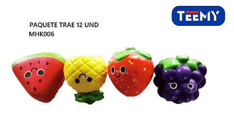 SQUISHY FRUTAS PAQUETE 12 PCS  (MHK006)