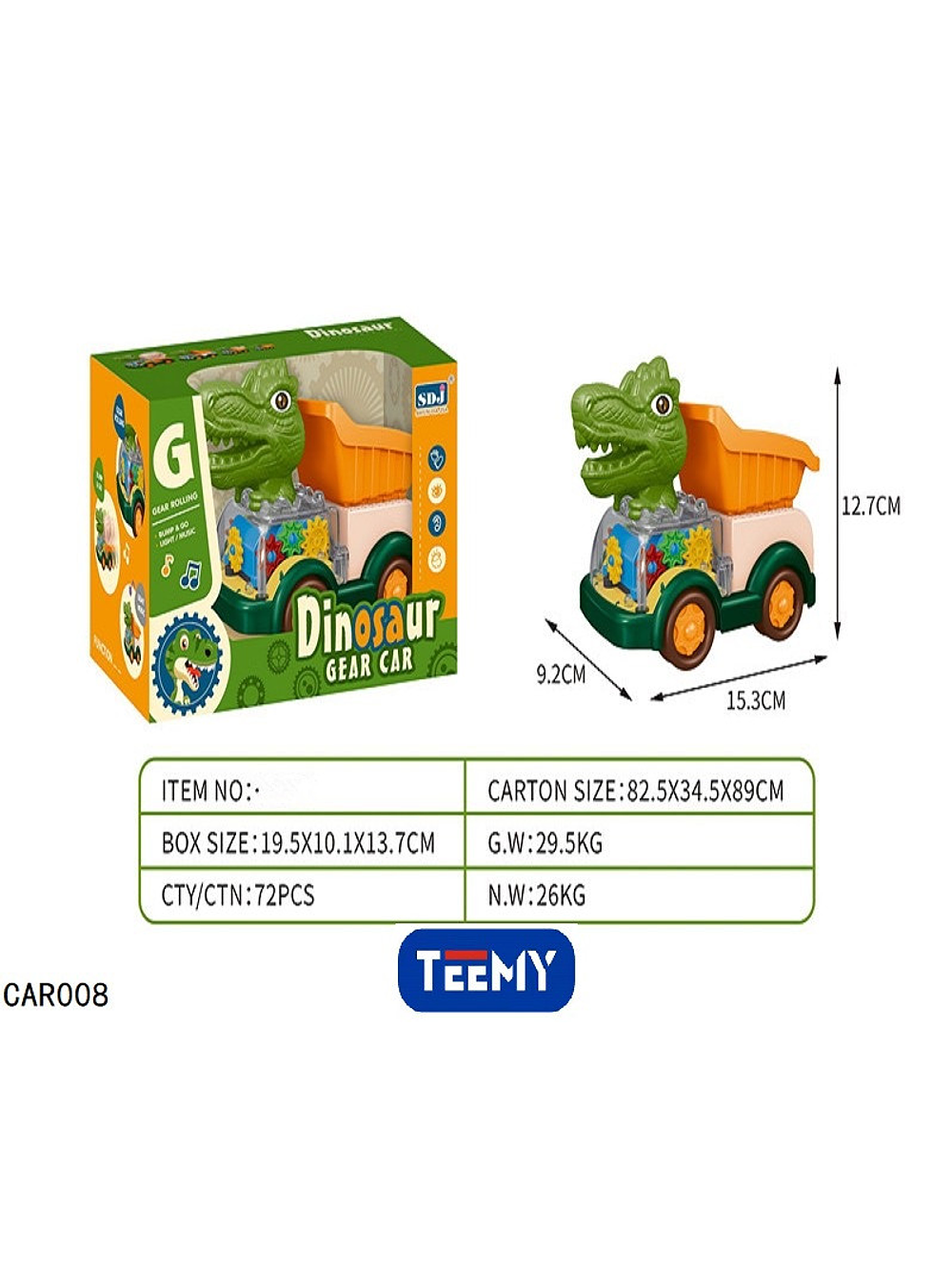 CARRO DINOSAURIO , PRECIO PUBLICADO ES AL POR MAYOR Y DEBEN SER 4 UNIDADES DEL MISMO 