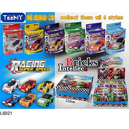 PAQUETE CARROS BLOQUES TIPO LEGO 12 PCS