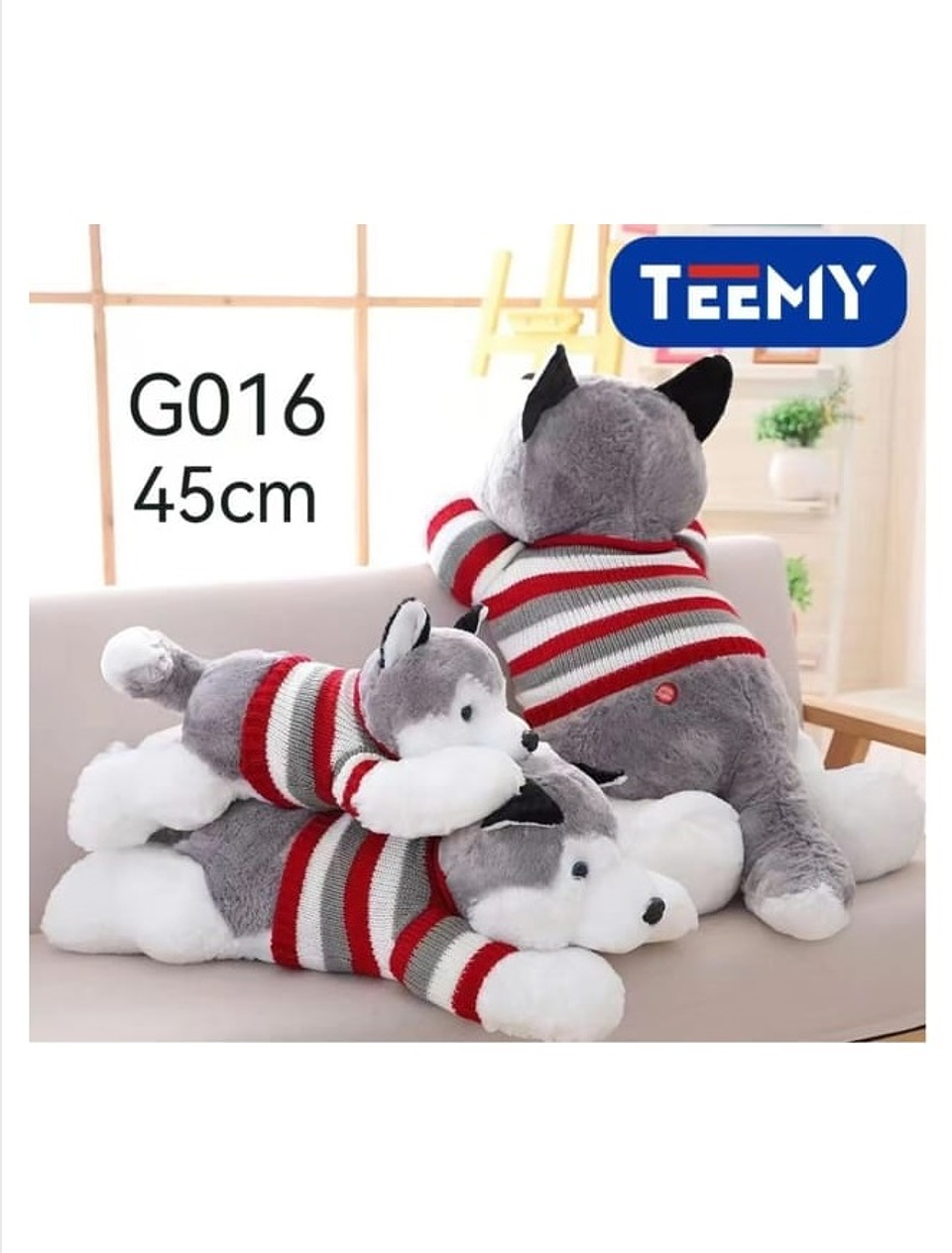 PELUCHE LOBO 45 CM, PRECIO PUBLICADO ES AL POR MAYOR Y DEBEN SER 3 UNIDADES DEL MISMO  (G016) 1