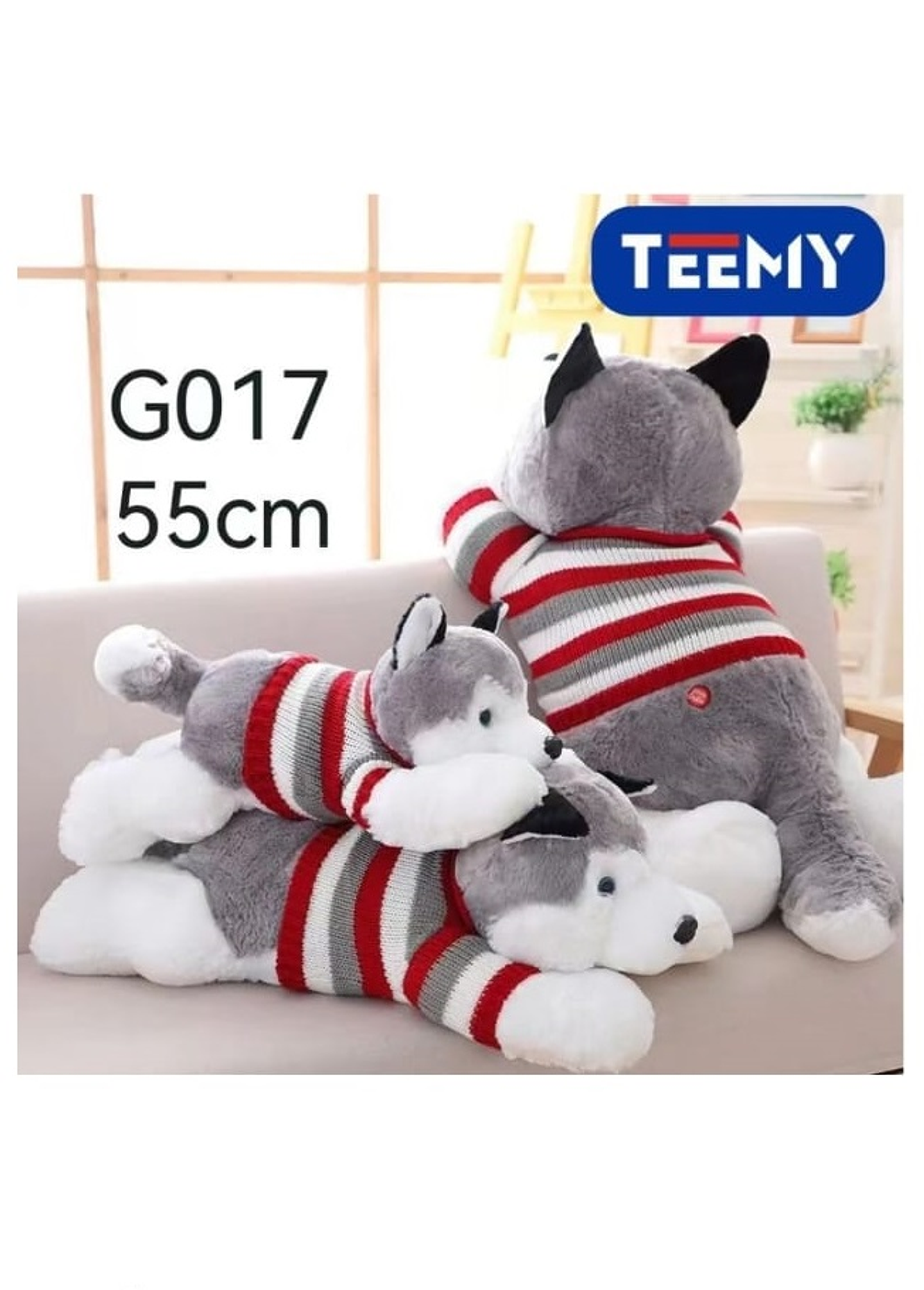 PELUCHE LOBO 55 CM, PRECIO PUBLICADO ES AL POR MAYOR Y DEBEN SER 3 UNIDADES DEL MISMO  (G017) 1