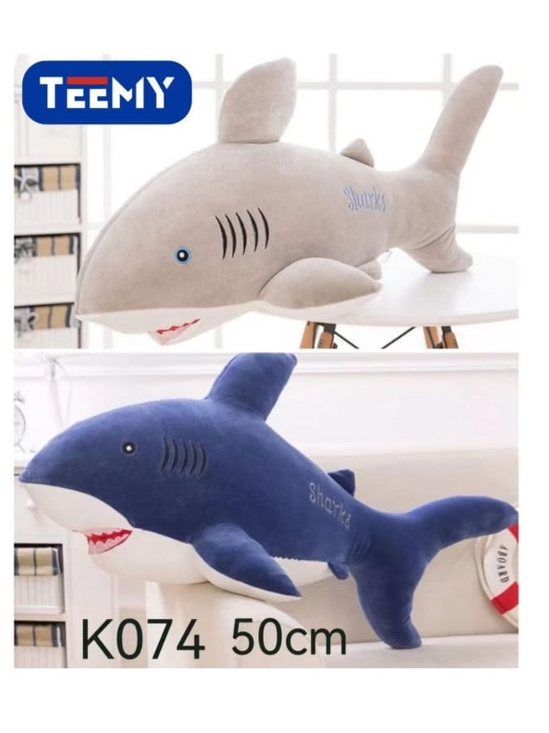 PELUCHE TIBURON 50 CM, PRECIO PUBLICADO ES AL POR MAYOR Y DEBEN SER 3 UNIDADES DEL MISMO  1