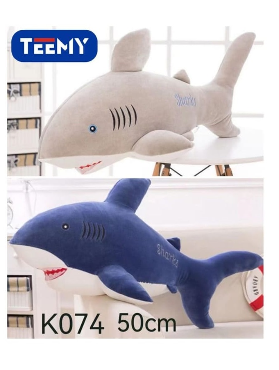 PELUCHE TIBURON 50 CM, PRECIO PUBLICADO ES AL POR MAYOR Y DEBEN SER 3 UNIDADES DEL MISMO  (K074) 1