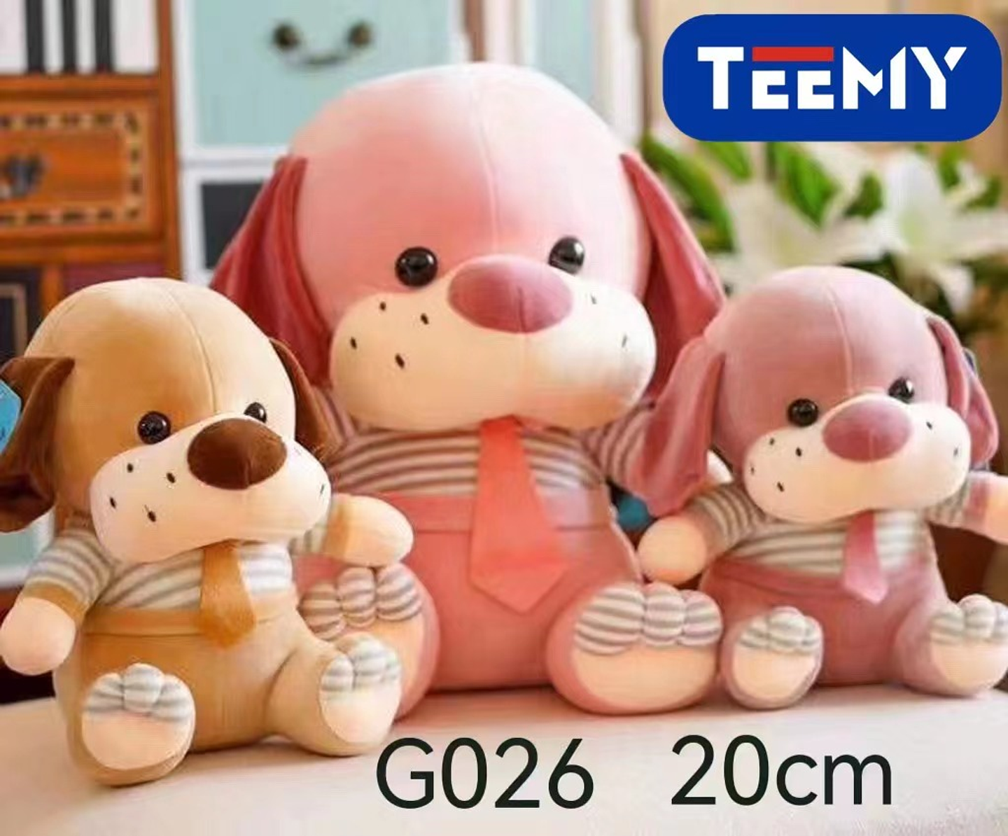 PELUCHE PERRO 20 CM  , PRECIO PUBLICADO ES AL POR MAYOR Y DEBEN SER 3 UNIDADES DEL MISMO  (G026) 1