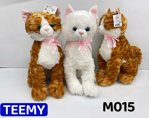 PELUCHE GATO 43 CM  , PRECIO PUBLICADO ES AL POR MAYOR Y DEBEN SER 3 UNIDADES DEL MISMO  (M015)