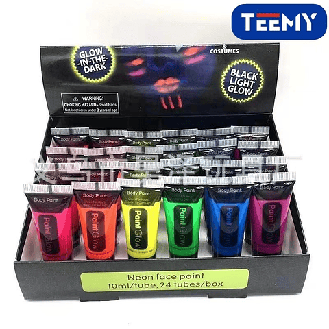 MARQUILLAJE BRILLA EN LA OSCURIDAD, PAQUETE 24 PCS (HELL10)