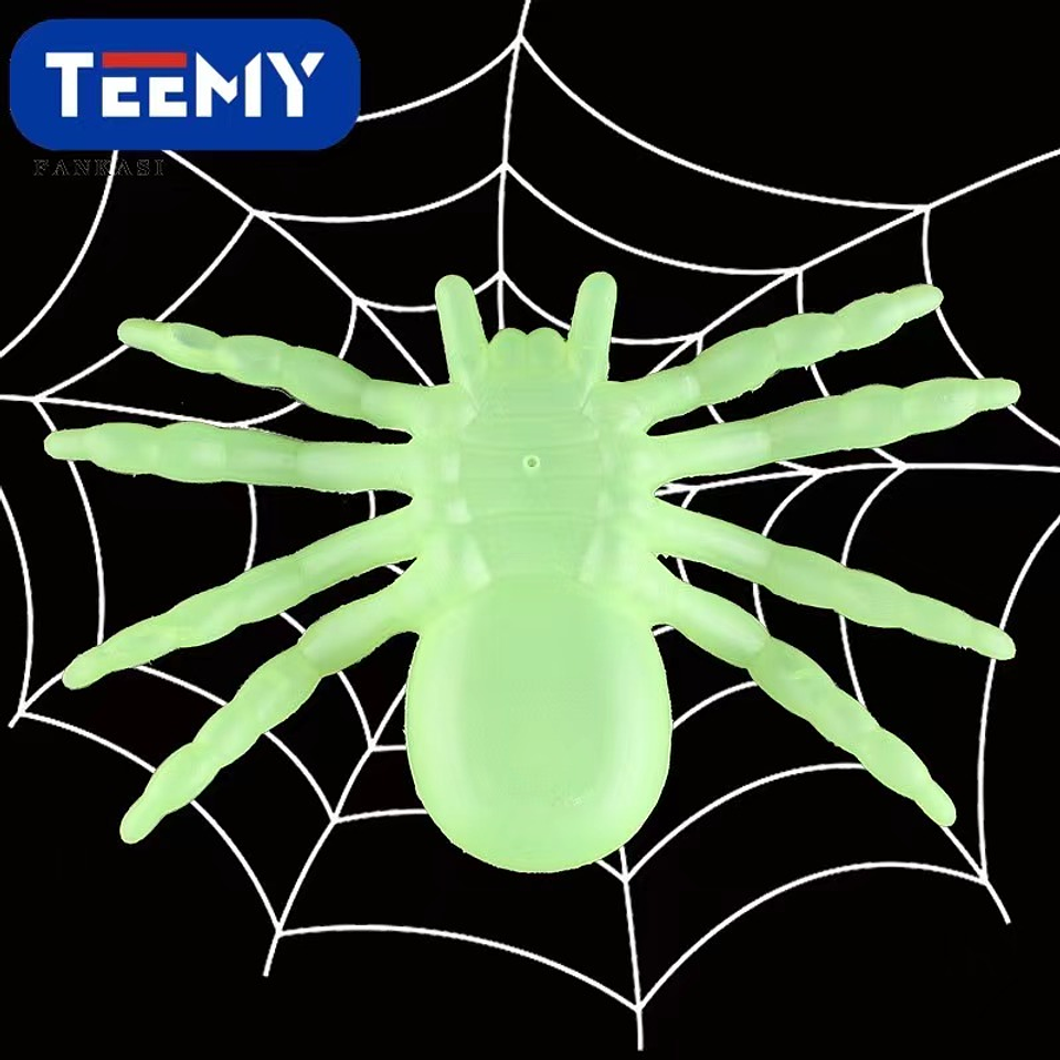 ARAÑA BRILLA EN LA OSCURIDAD PAQUETE 12 UNIDADES 11 X 15 CM (HELL44) 1