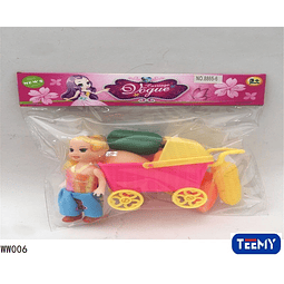 MUÑECA CON COCHE Y ACCESORIOS , PRECIO PUBLICADO ES AL POR MAYOR Y DEBEN SER 4 UNIDADES DEL MISMO 