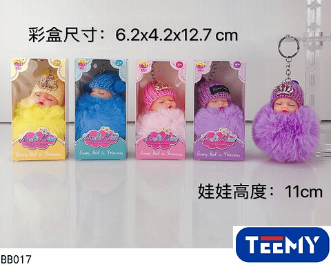 LLAVEROS MUÑECAS PAQUETE 12 UND (BB017)