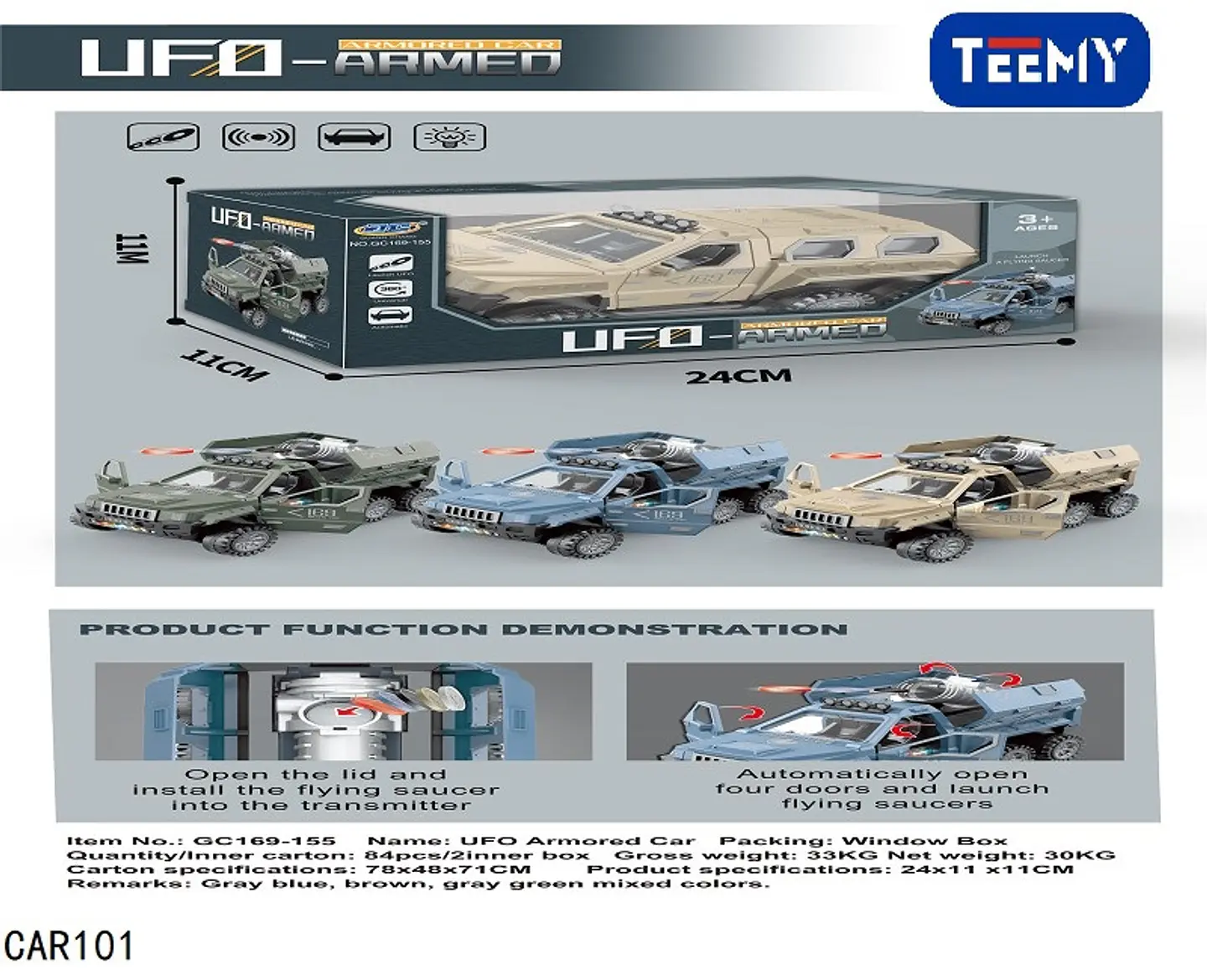  CARRO CON LANZADOR , 3 DEL MISMO POR MAYOR  (CAR101) 1