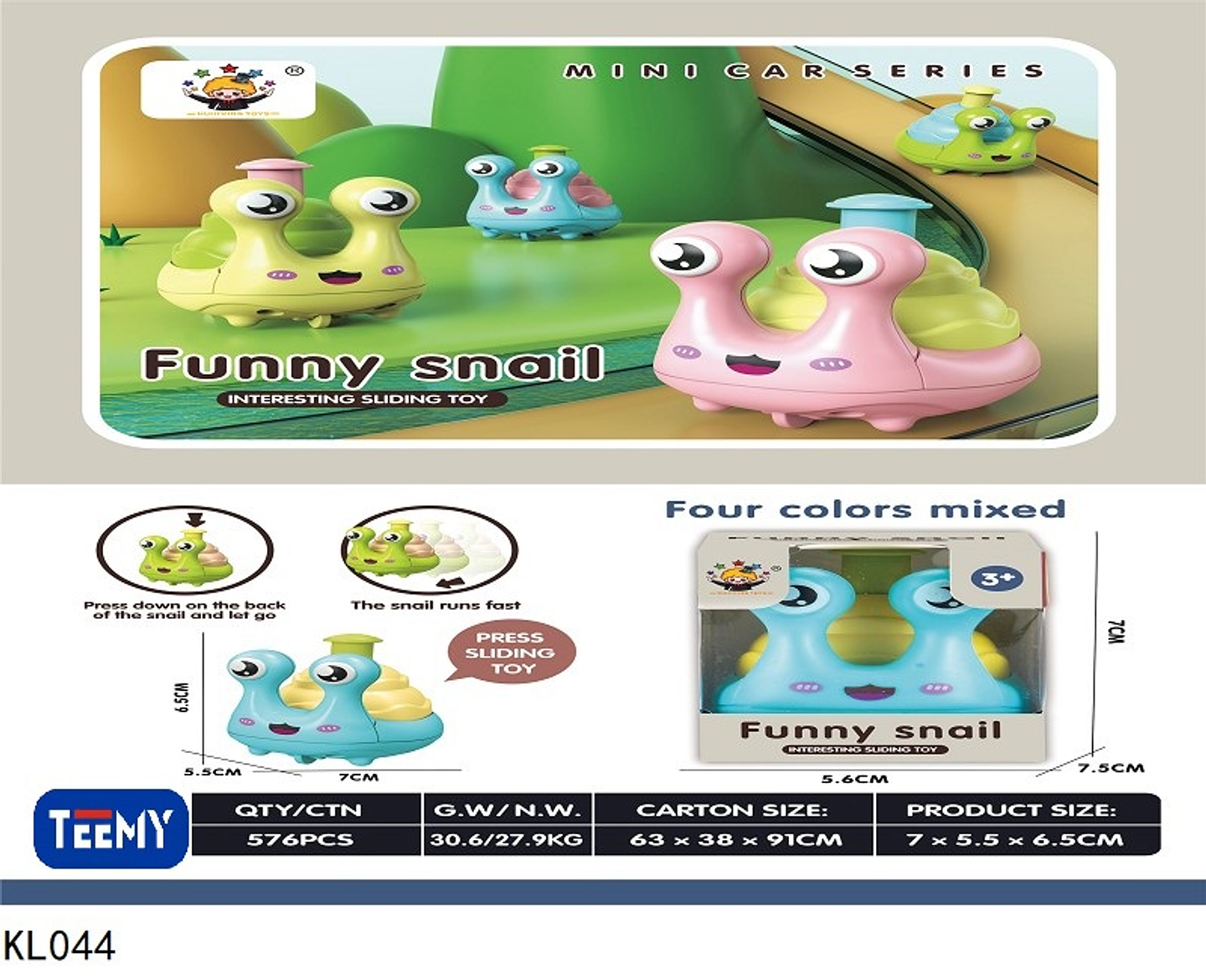 CARACOL CARRO JUGUETE , PRECIO PUBLICADO ES AL POR MAYOR Y DEBEN SER 3 UNIDADES DEL MISMO  (KL044) 1