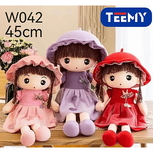 PELUCHE MUÑECA PEPONA  45 CM, PRECIO PUBLICADO ES AL POR MAYOR Y DEBEN SER 3 UNIDADES DEL MISMO 