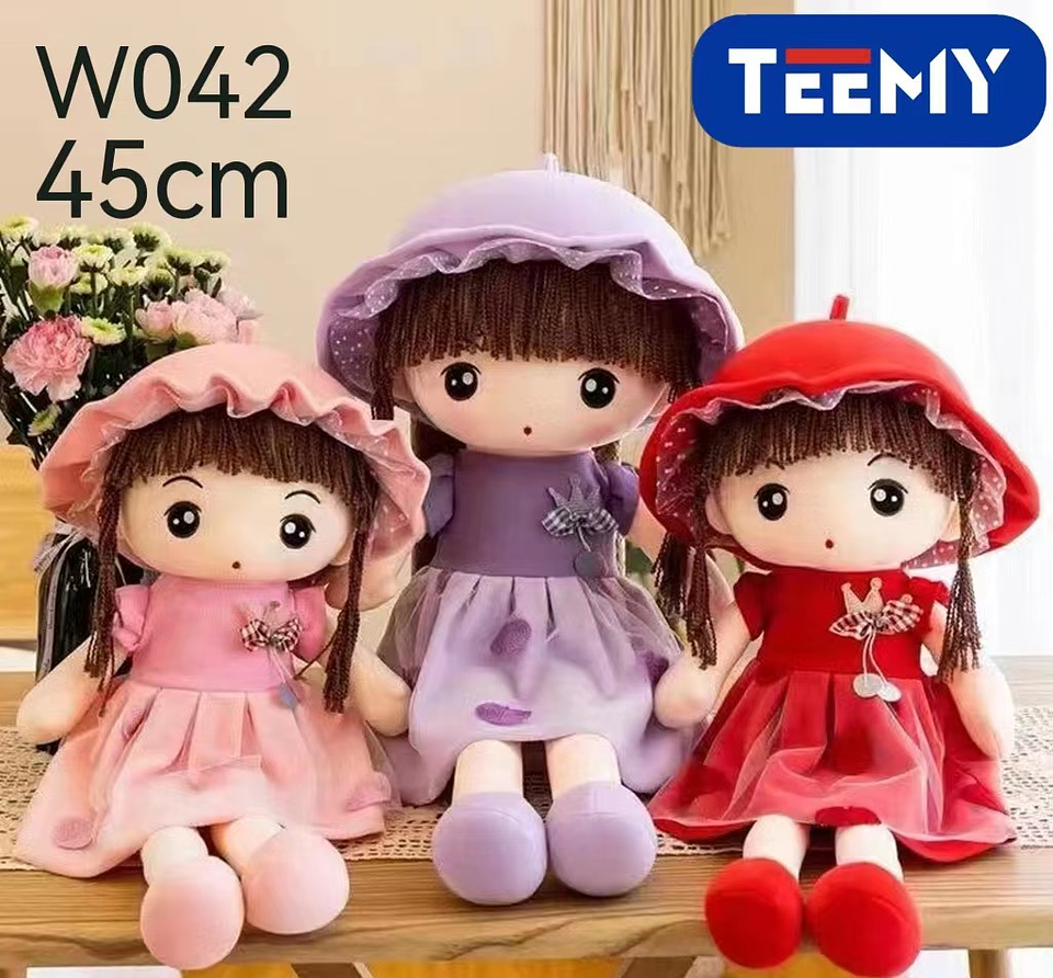 PELUCHE MUÑECA PEPONA  45 CM, PRECIO PUBLICADO ES AL POR MAYOR Y DEBEN SER 3 UNIDADES DEL MISMO  (W042) 1